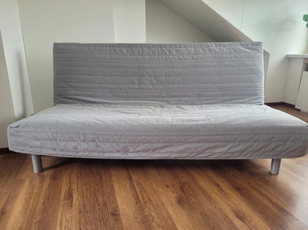 Ikea Beddinge slaapbank grijs met hoes ( Bed: 200x, Huis en Inrichting, Slaapkamer | Slaapbanken, Ophalen, Gebruikt, Tweepersoons