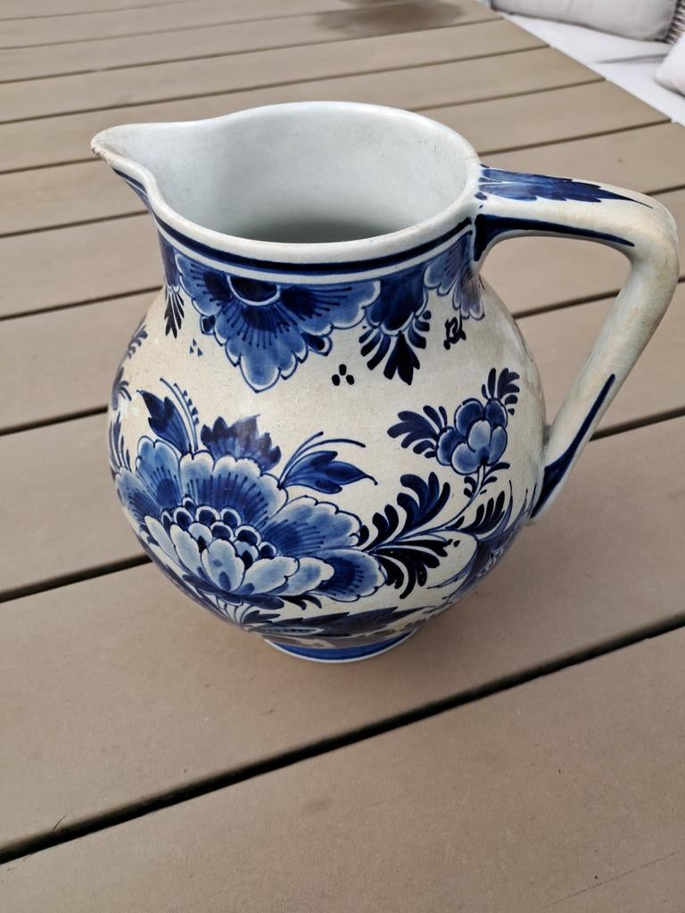 Antieke Delfts Blauwe Kan uit 1934 - Kleine Beschadiging, Antiek en Kunst, Ophalen of Verzenden