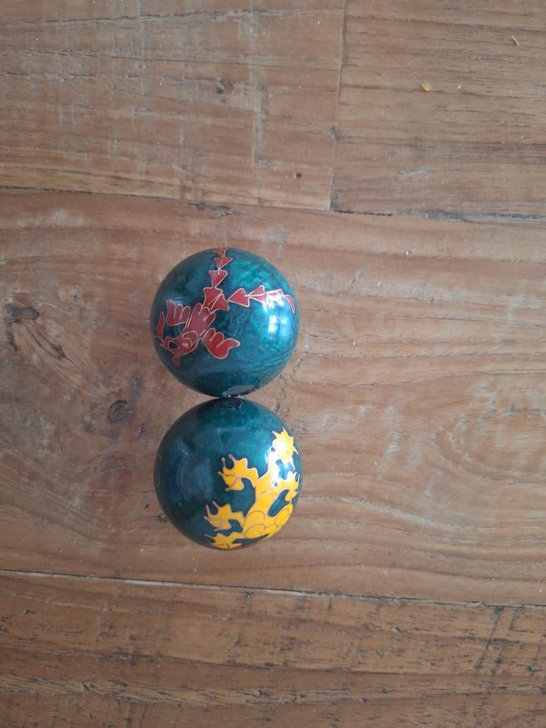 Chinese Baoding ballen met draak en feniks motief, Antiek en Kunst, Ophalen of Verzenden