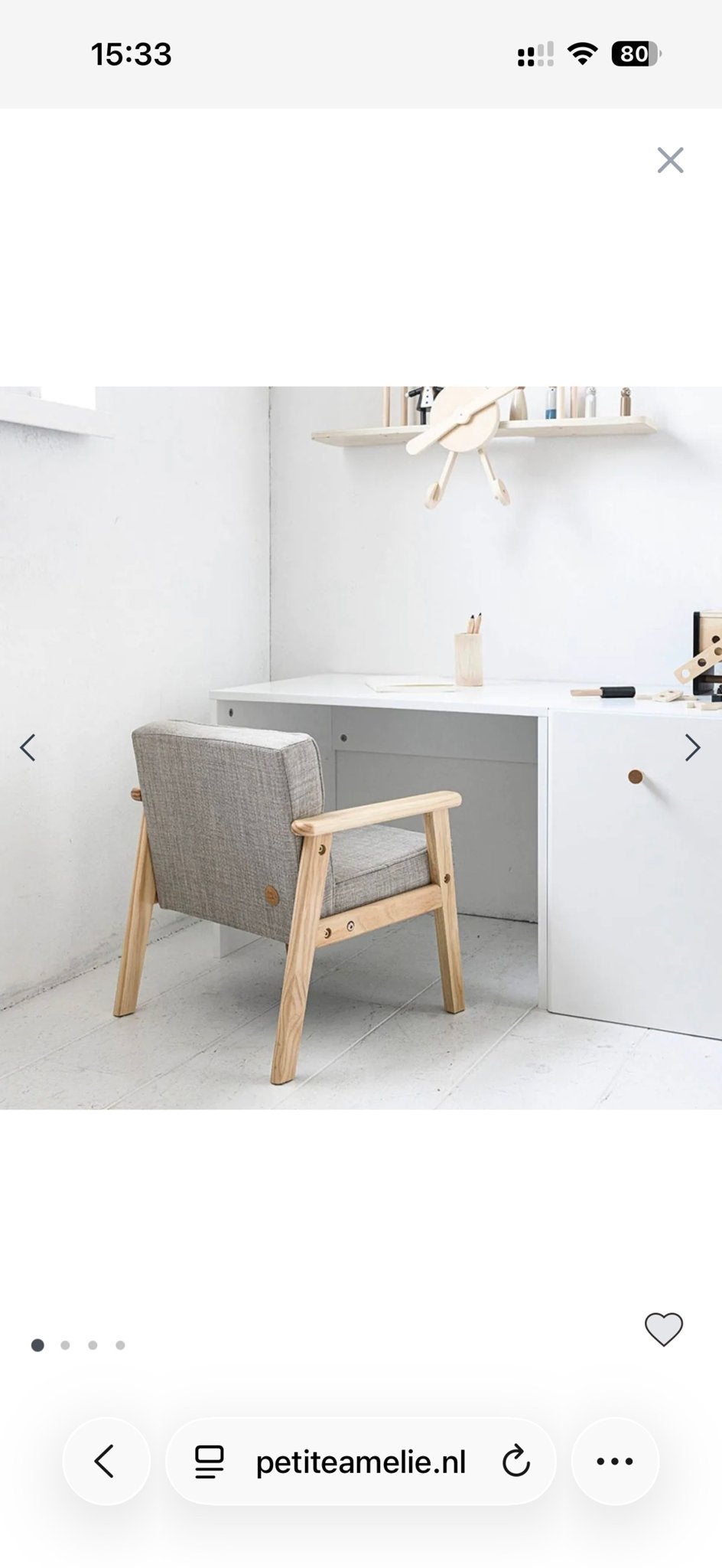 Brise tafel Petite Amélie - Wit kinderbureau, Huis en Inrichting, Ophalen, Gebruikt, 50 tot 100 cm, 100 tot 150 cm