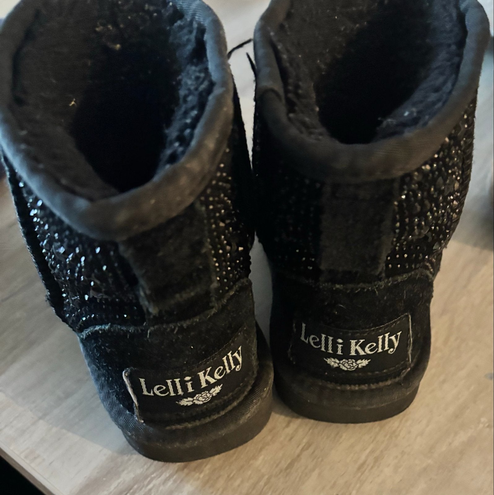 Lelli Kelly Laarzen Zwart met Glitters - Maat 24, Ophalen of Verzenden, Gebruikt, Meisje, Laarzen