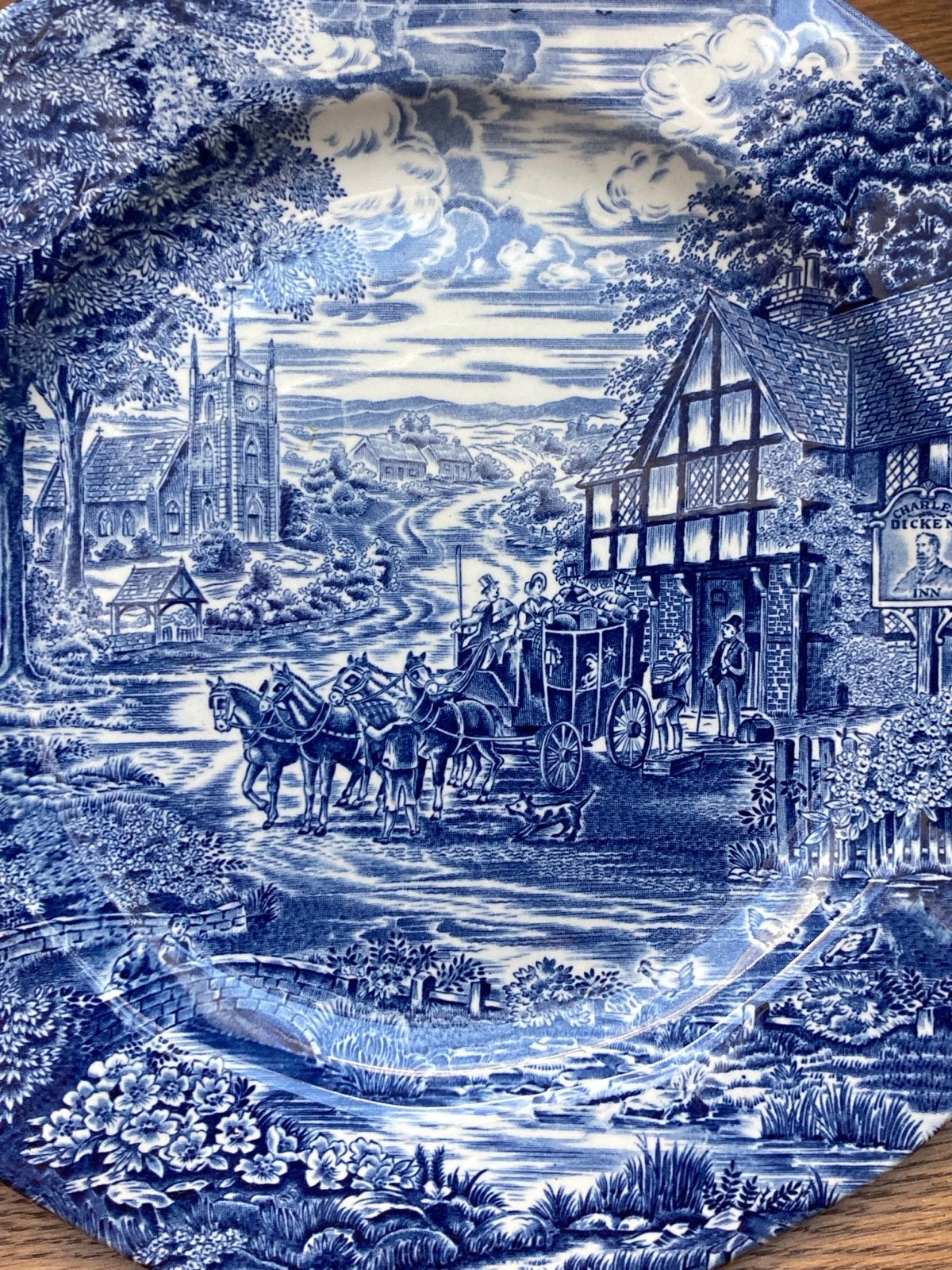Antiek Enoch Wedgwood Dickens Coaching Days bord, Ophalen of Verzenden
