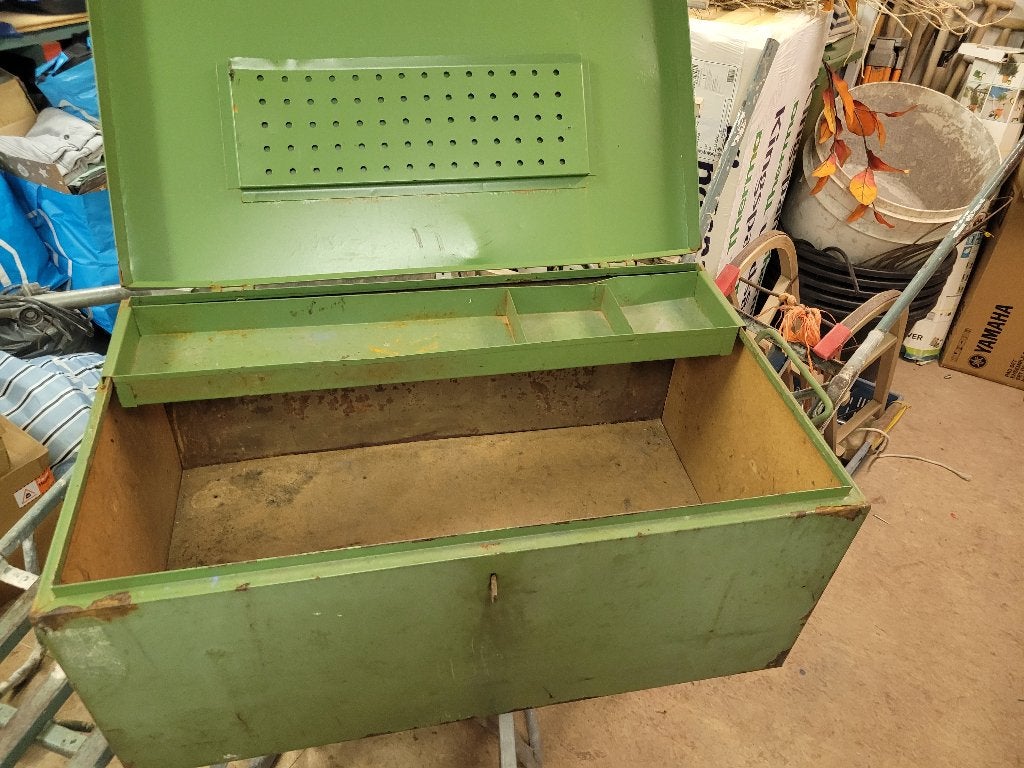 Slaten materiaal kist groen, Ophalen, Gebruikt