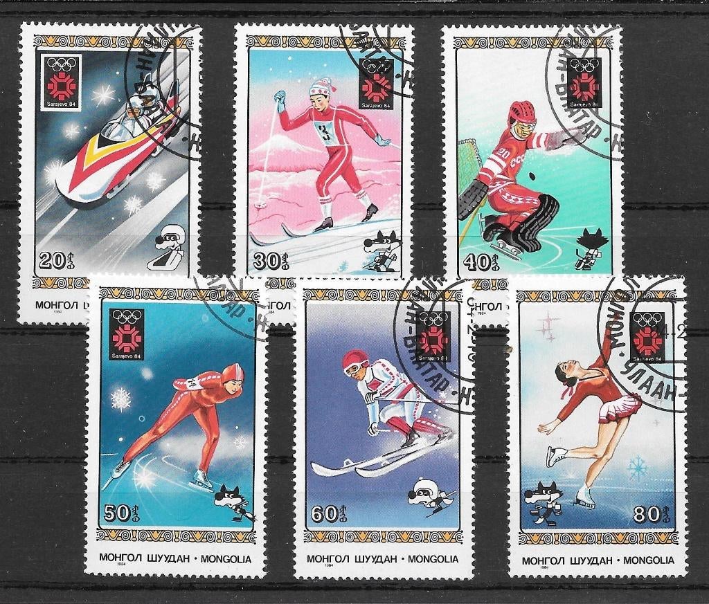 Mongolie 1984 Olympische Winterspelen, Verzenden, Gestempeld, Centraal-Azië