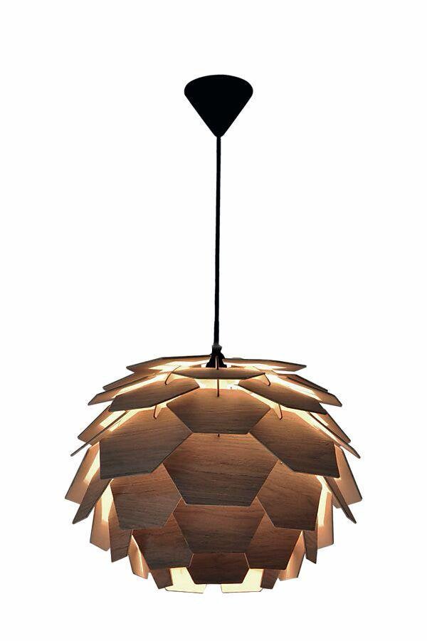 Carpatica hanglamp, walnoot, Ophalen, Gebruikt, Hout, Modern