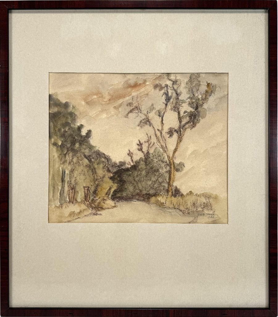 708. Aquarel - Uiteinde bij Holwierde, 1980, Ophalen of Verzenden