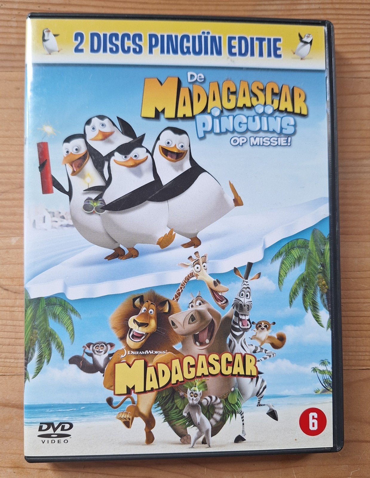 Madagascar en De madagascar pinguins op missie op dvd, Gebruikt, Animatie, Nederlands, Ophalen of Verzenden