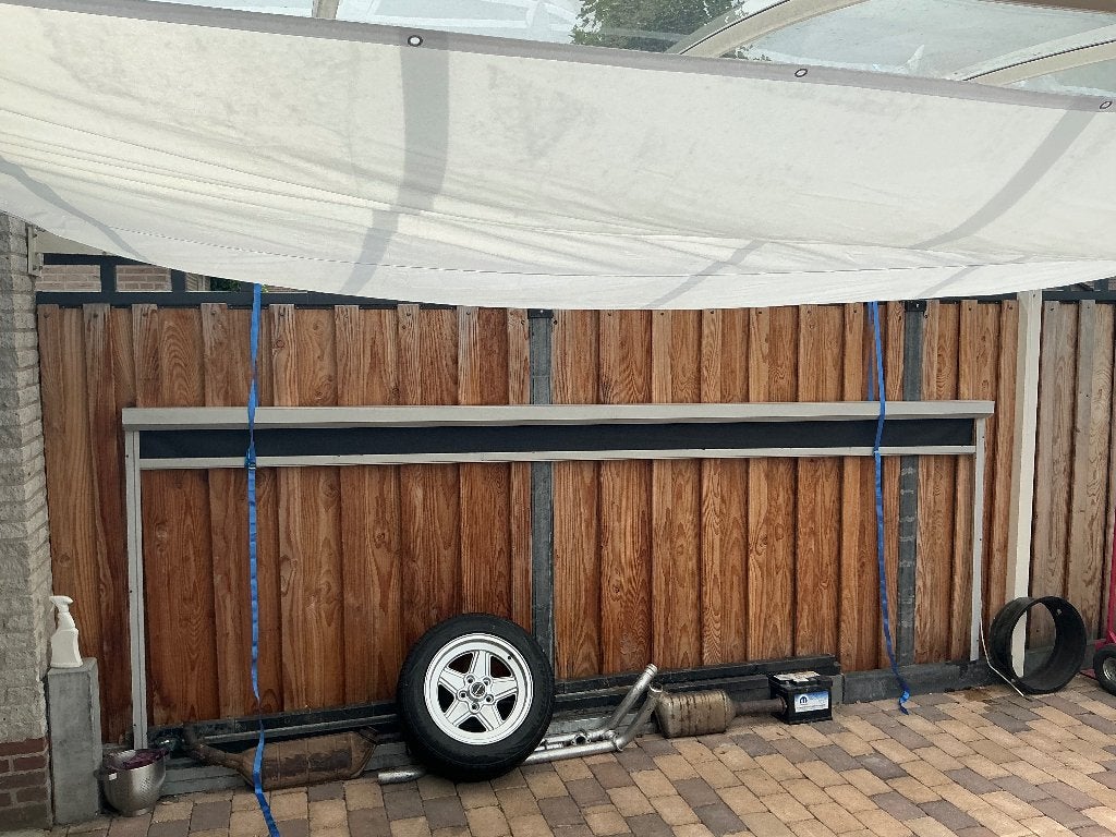 Elec.Screen buiten 4 meter bij 135, Tuin en Terras, Ophalen, Gebruikt, Elektrisch, 250 cm tot 450 cm