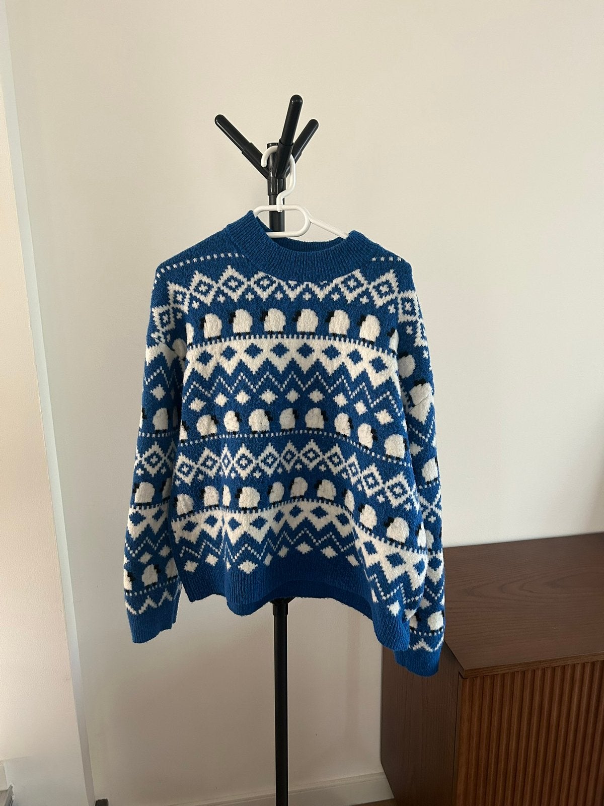 Blauwe oversized dikke trui maat M H&M, Ophalen of Verzenden, Zo goed als nieuw, Maat 38/40 (M), Blauw