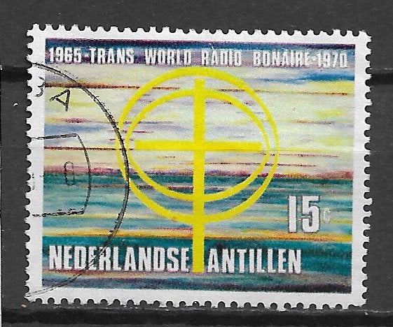 Nederlandse Antillen 1970 5jr Radio Bonaire, Ophalen of Verzenden, Gestempeld