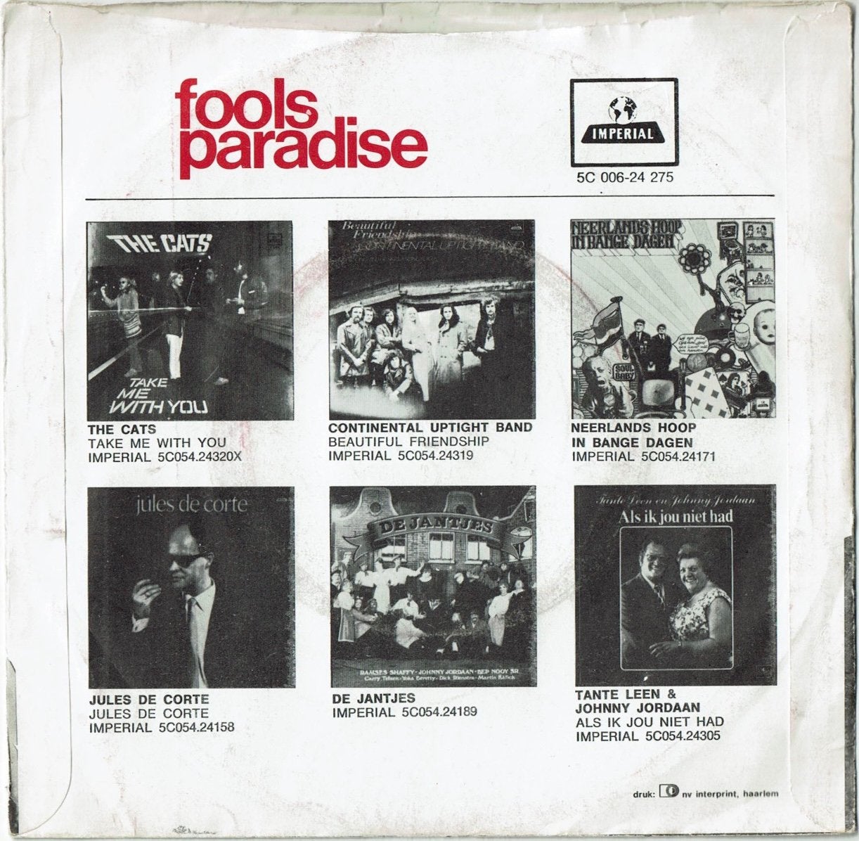 Foto 2 van Nederbeat single Fools Paradise - There She Goes (1970)