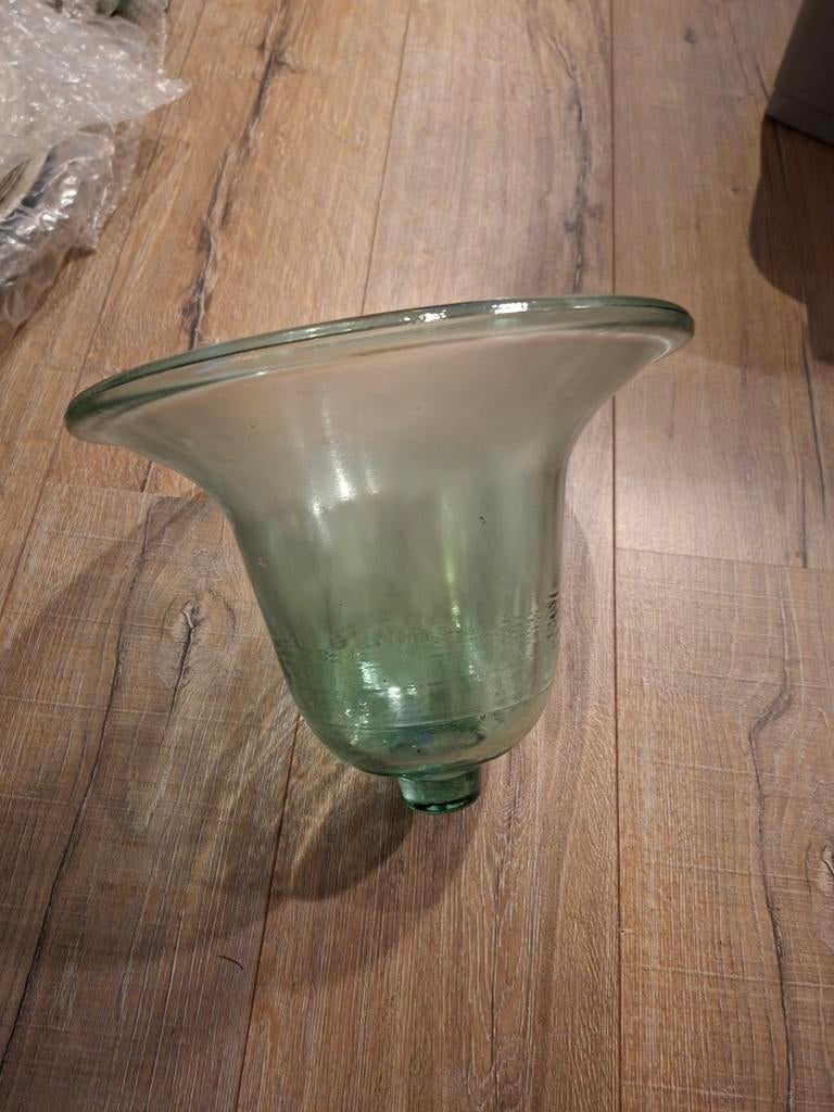 Glazen lampenkap groen, Ophalen of Verzenden