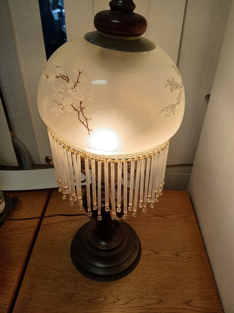 Koper staand lampje, Olielamp, Ophalen of Verzenden, Zo goed als nieuw, Glas