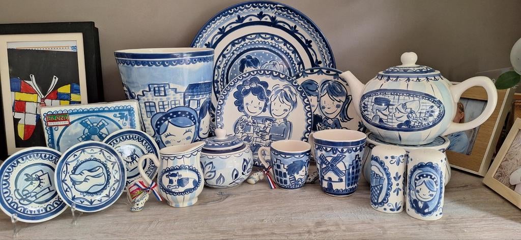 Delfts Blauw Servies, Ophalen, Zo goed als nieuw, Aardewerk, Blond Amsterdam