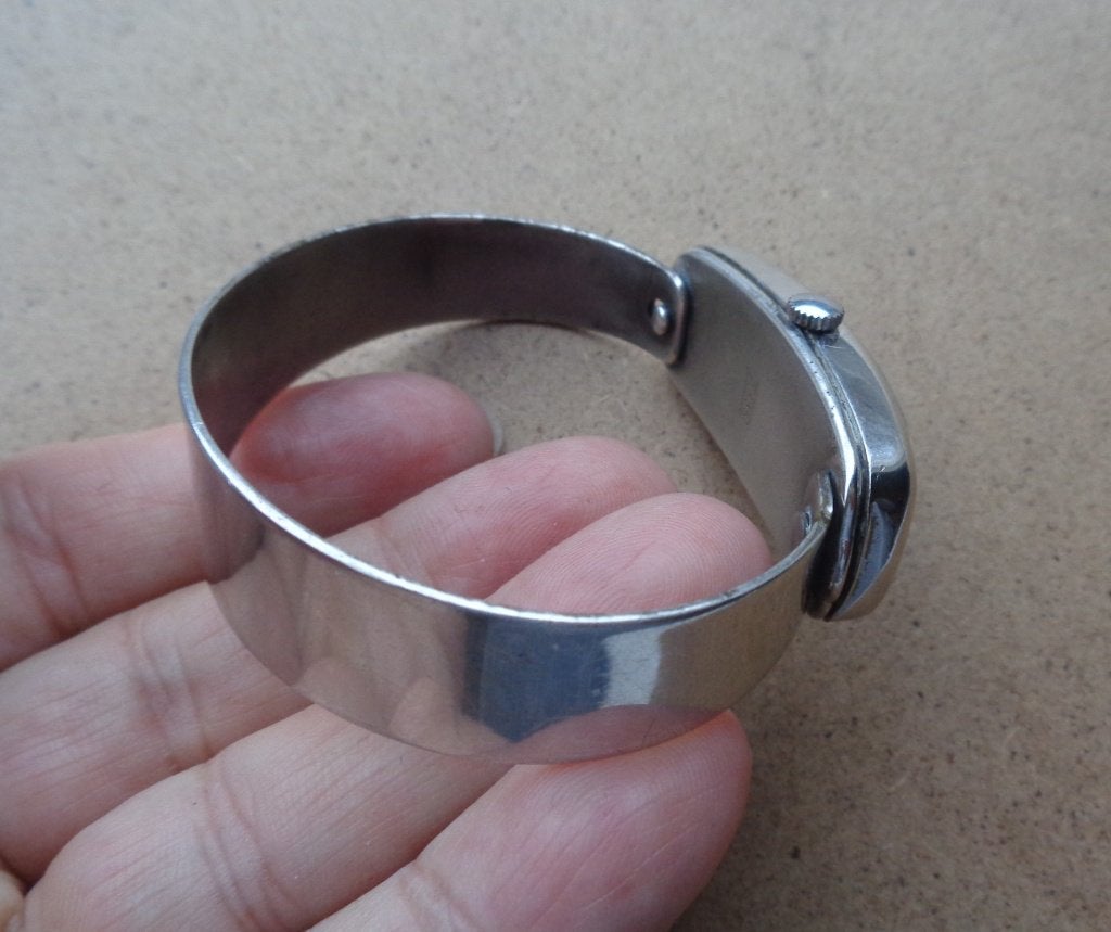 zilveren vintage opwind dames pols horloge [406], Verzenden, Zilver, Overige typen