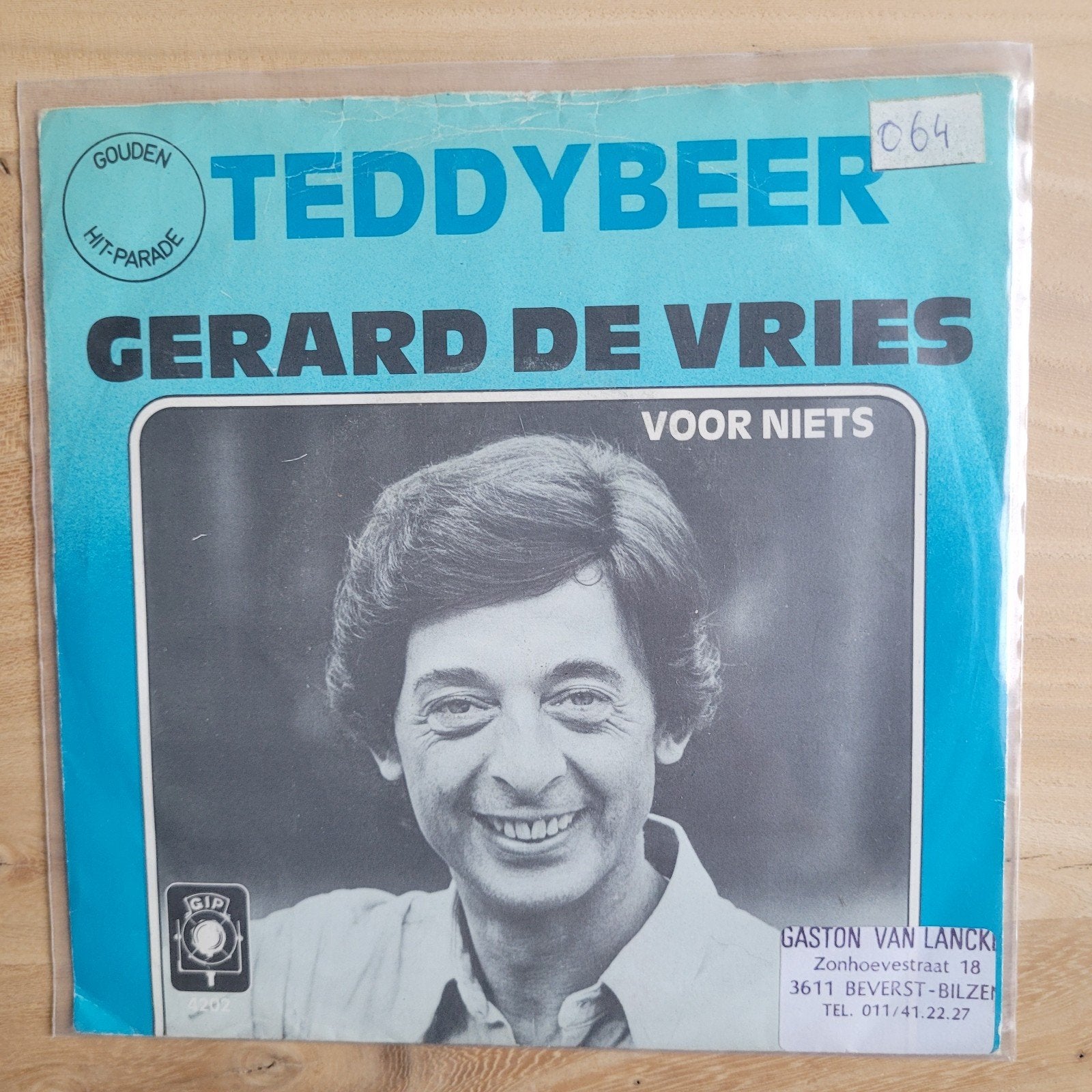 Gerard de Vries - Teddybeer / Voor Niets (Gouden Hit-Parade), Ophalen of Verzenden, Gebruikt, Nederlandstalig