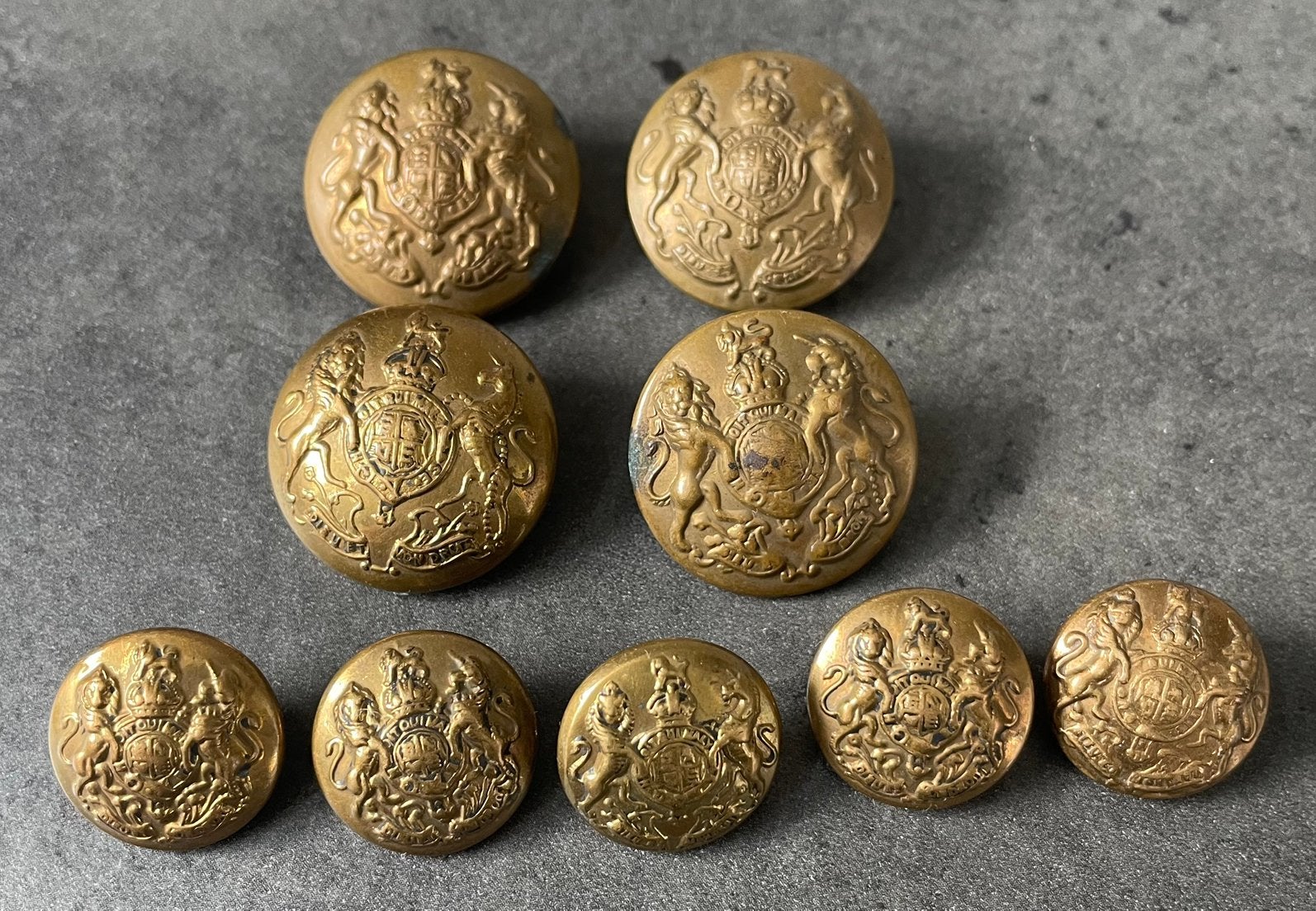 Britse set Great coat knopen WO2 no. 2, Ophalen of Verzenden, Engeland, Embleem of Badge