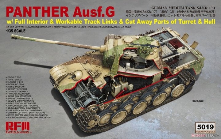 D-21,RFM 1-35,NO,5019,German Medium Tank Sd.Kfz. 171 Panther, Overige merken, Tank, 1:32 tot 1:50, Nieuw