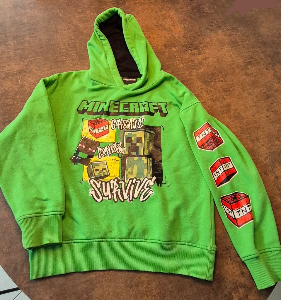 Minecraft Creeper hoodie - Maat 140, Overige maten, Ophalen of Verzenden, Groen, Fashion UK