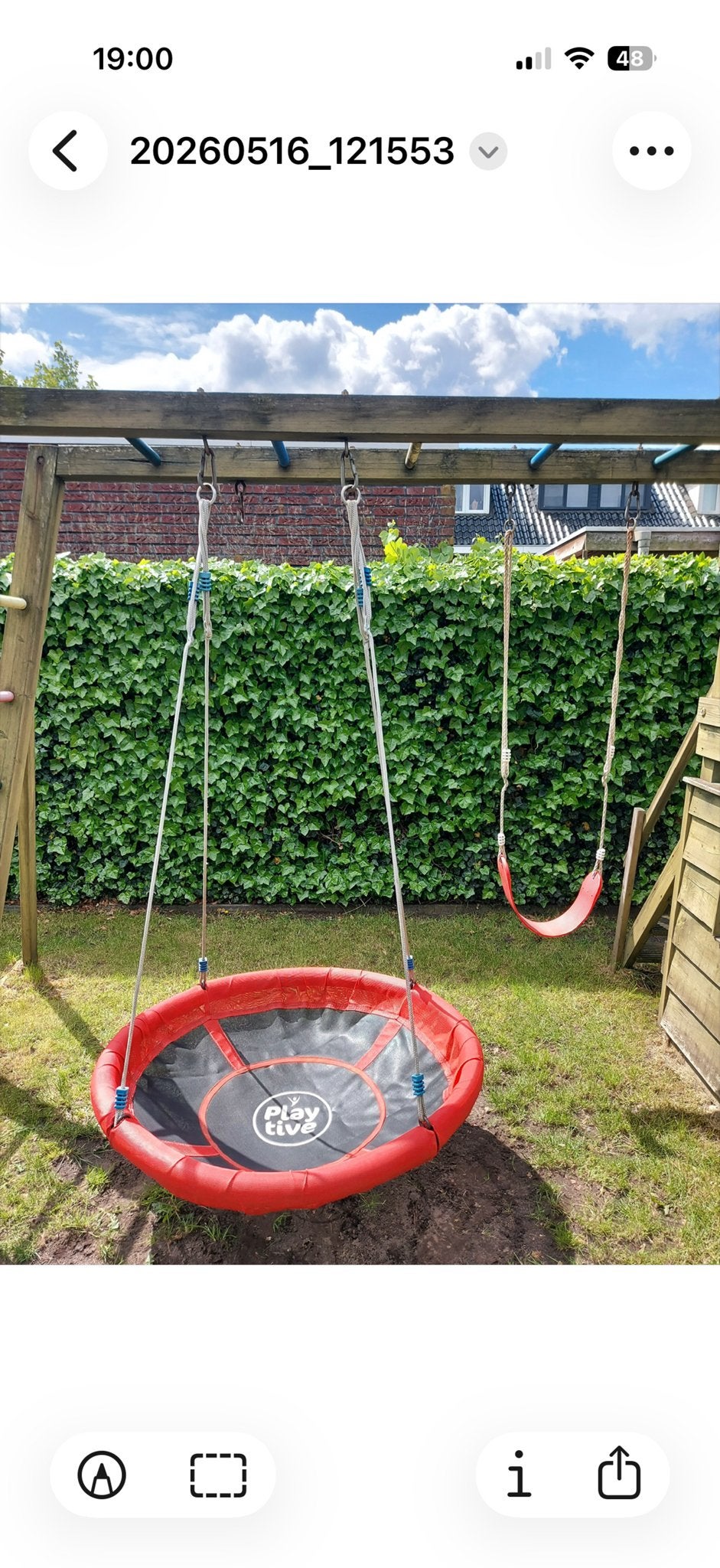 Playtive Nestschommel - Rood en Zwart, Ophalen, Gebruikt, Schommel