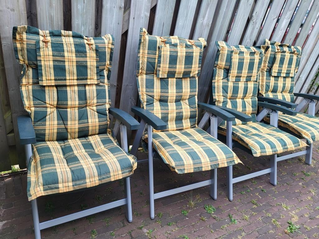 4  Hartman tuinstoelen met kussens, Tuin en Terras, Ophalen