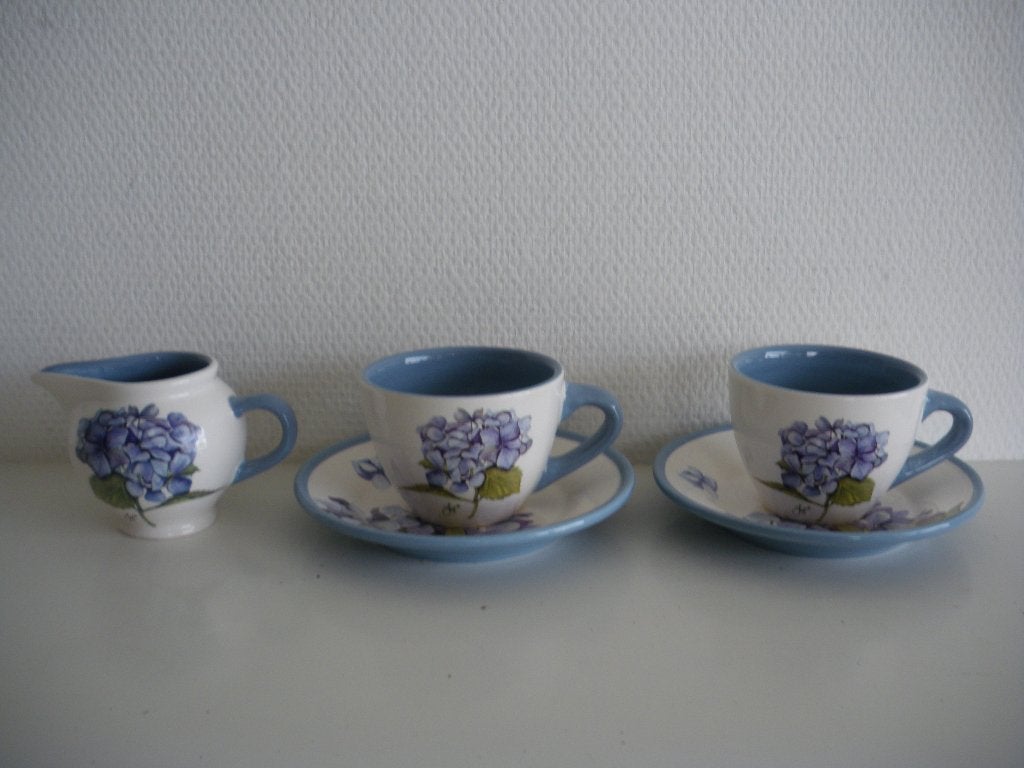 Jet Hortensia servies, Ophalen of Verzenden, Zo goed als nieuw, Overige stijlen, Kop(pen) en/of Schotel(s)