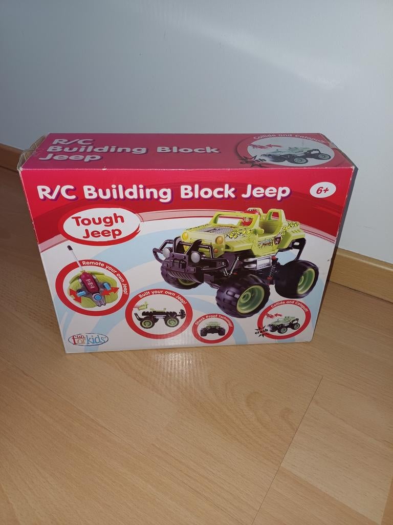 Groene R/C Building Block Jeep, Overige merken, Auto, Groter dan 1:32, Ophalen of Verzenden