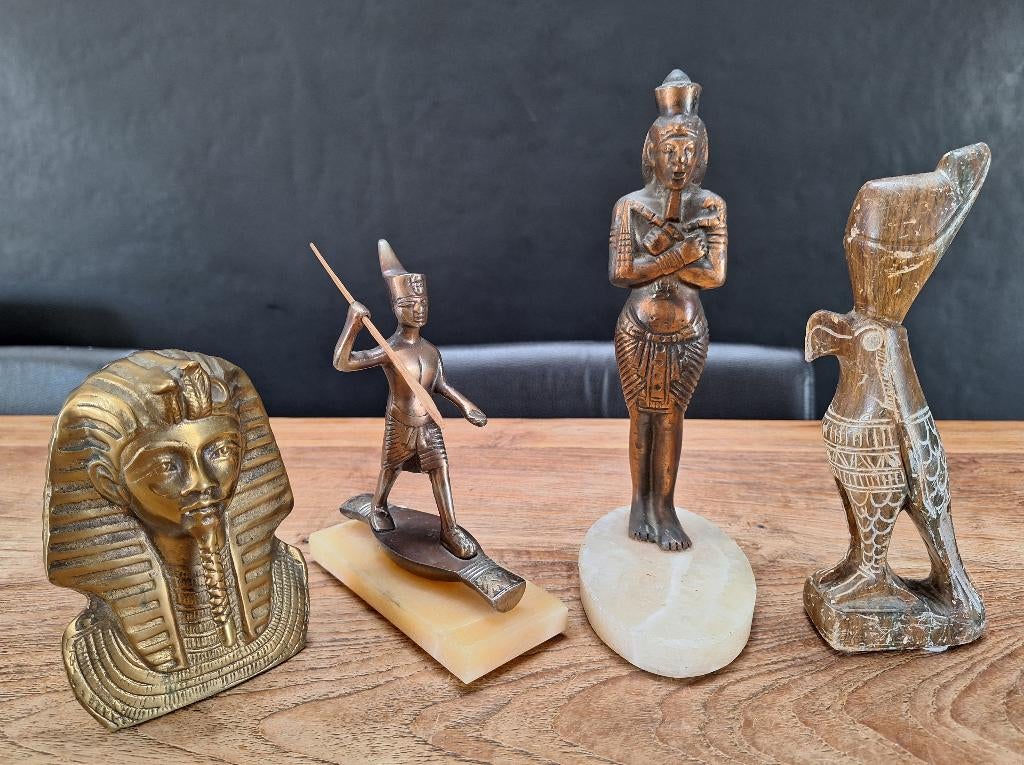 div. Egyptische beelden Toetanchamon Achnaton Horus Amun Ra, Verzamelen, Ophalen of Verzenden, Gebruikt, Religie