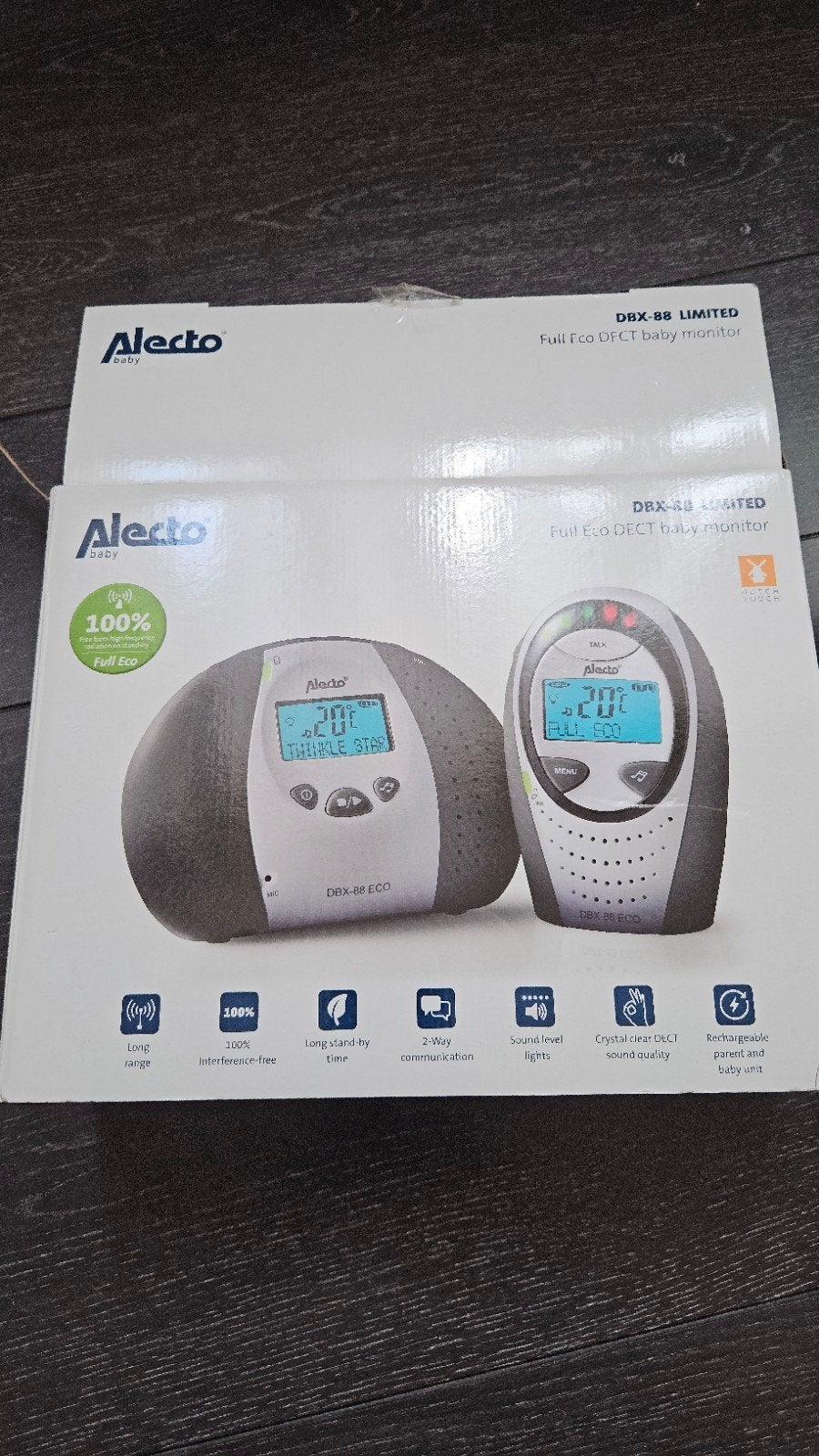 Alecto DBX-88 ECO Babyfoon met terugspreekfunctie, Ophalen, Zo goed als nieuw, Terugspreekfunctie