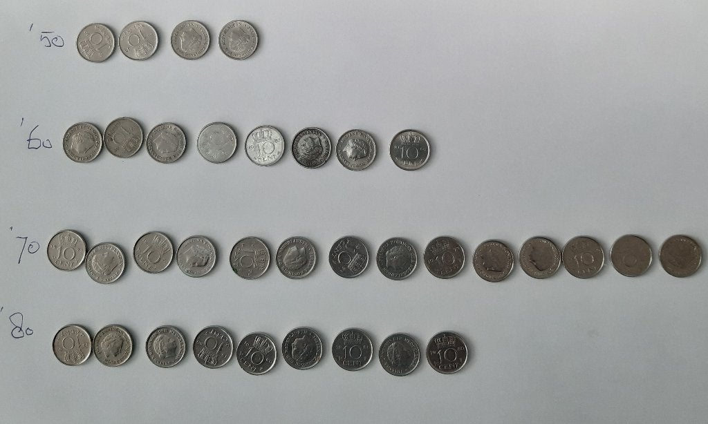 dubbeltjes, Postzegels en Munten, Munten | Nederland, Ophalen of Verzenden, Koningin Wilhelmina, 10 cent, Losse munt