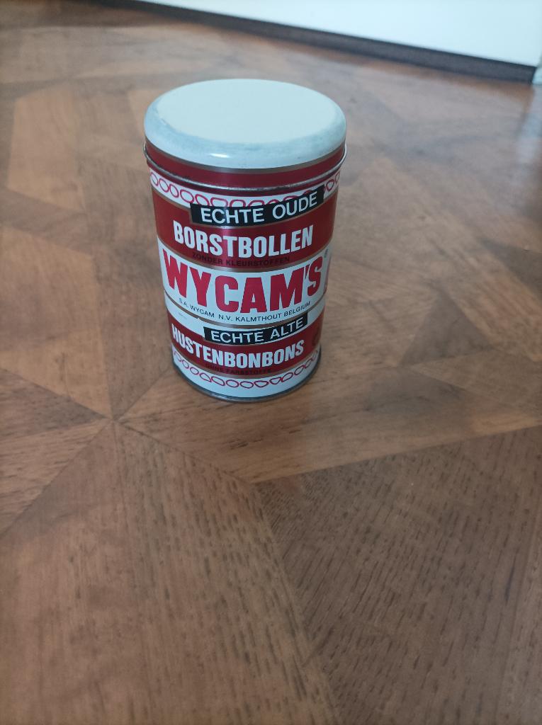 Blik Wycam's borstbollen, Ophalen of Verzenden, Gebruikt, Overige
