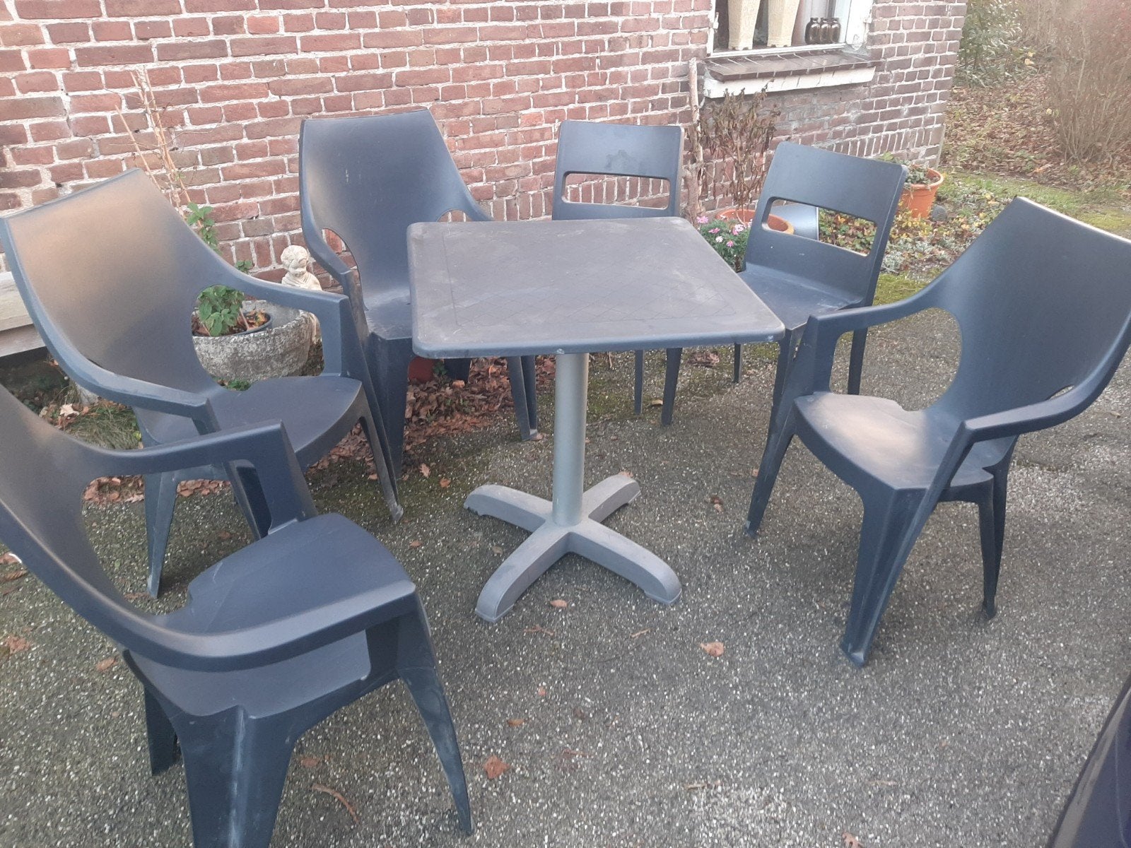 Tuinset, 6 stoelen plus tafel, Tuin en Terras, Ophalen, Gebruikt, Stoel