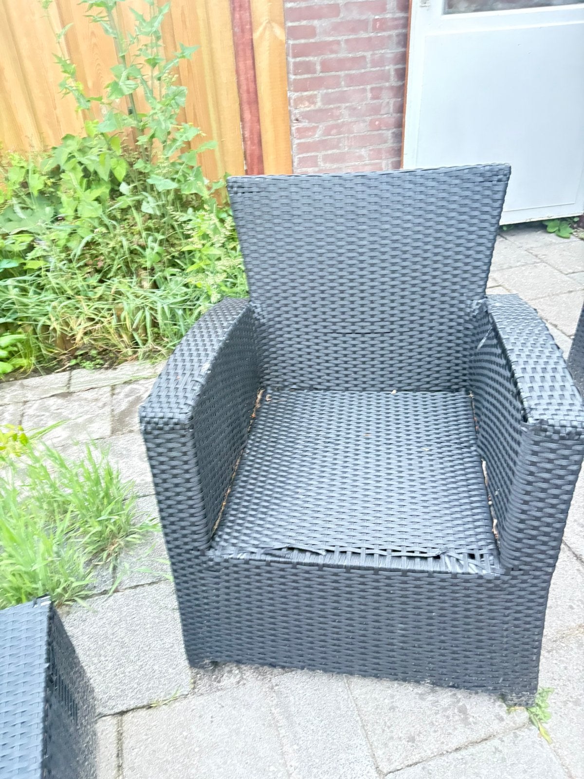 Gratis Wicker tuin stoelen 2x, Ophalen, Zo goed als nieuw, Wicker, 2 zitplaatsen
