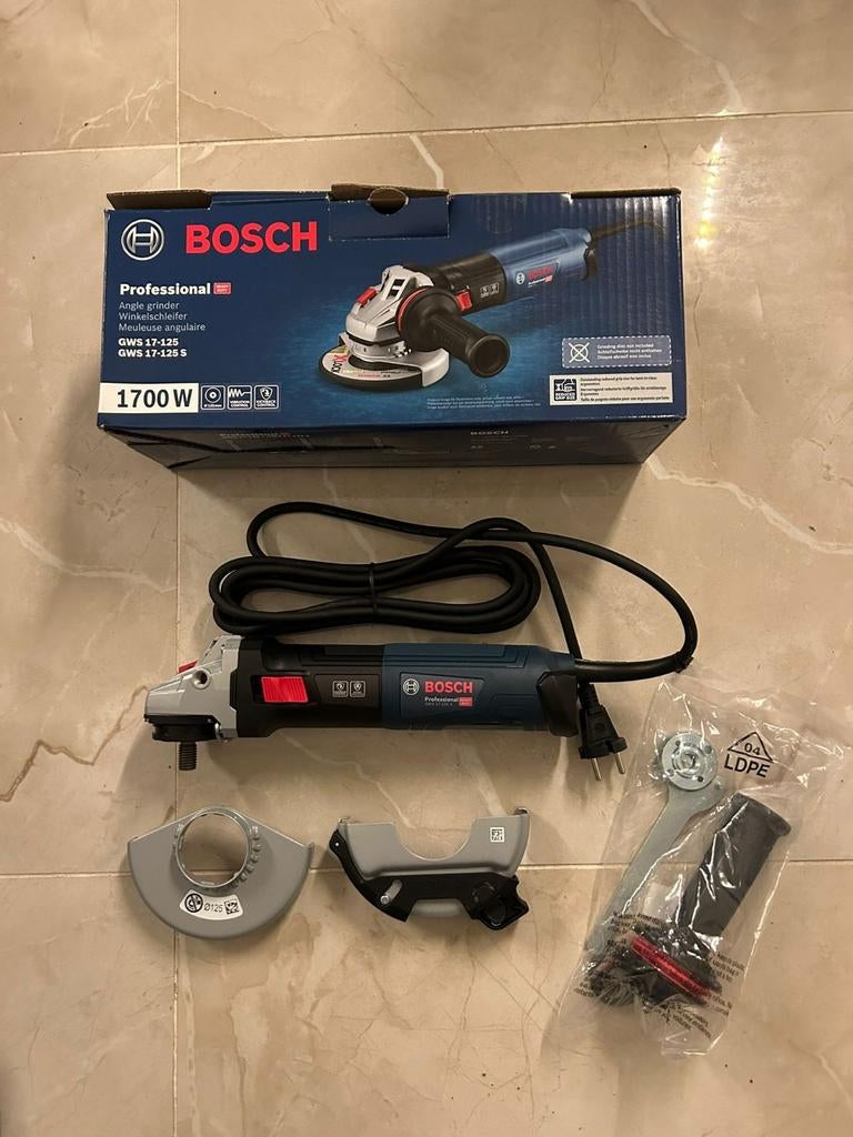 Bosch GWS 17-125 S Professional haakse slijper, Ophalen of Verzenden, 1000 watt of meer, Haakse handslijpmachine