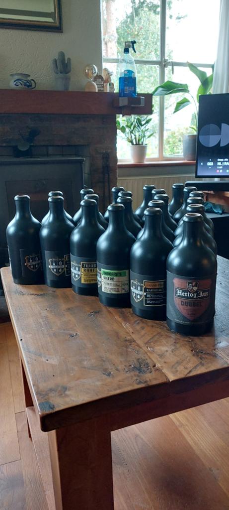 21 bierkruikjes Hertog Jan, Ophalen, Zo goed als nieuw, Reclamebord, Plaat of Schild, Hertog Jan