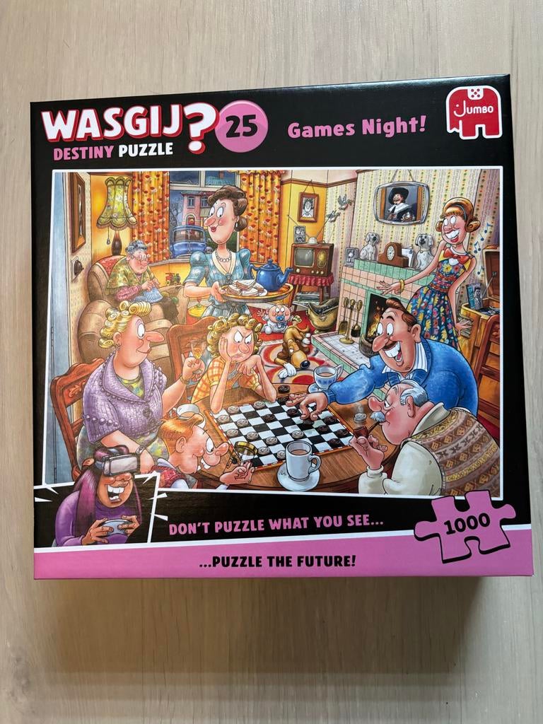 Wasgij? Destiny Puzzel 25 Games Night! 1000 stukjes, Ophalen of Verzenden, 500 t/m 1500 stukjes, Zo goed als nieuw, Legpuzzel