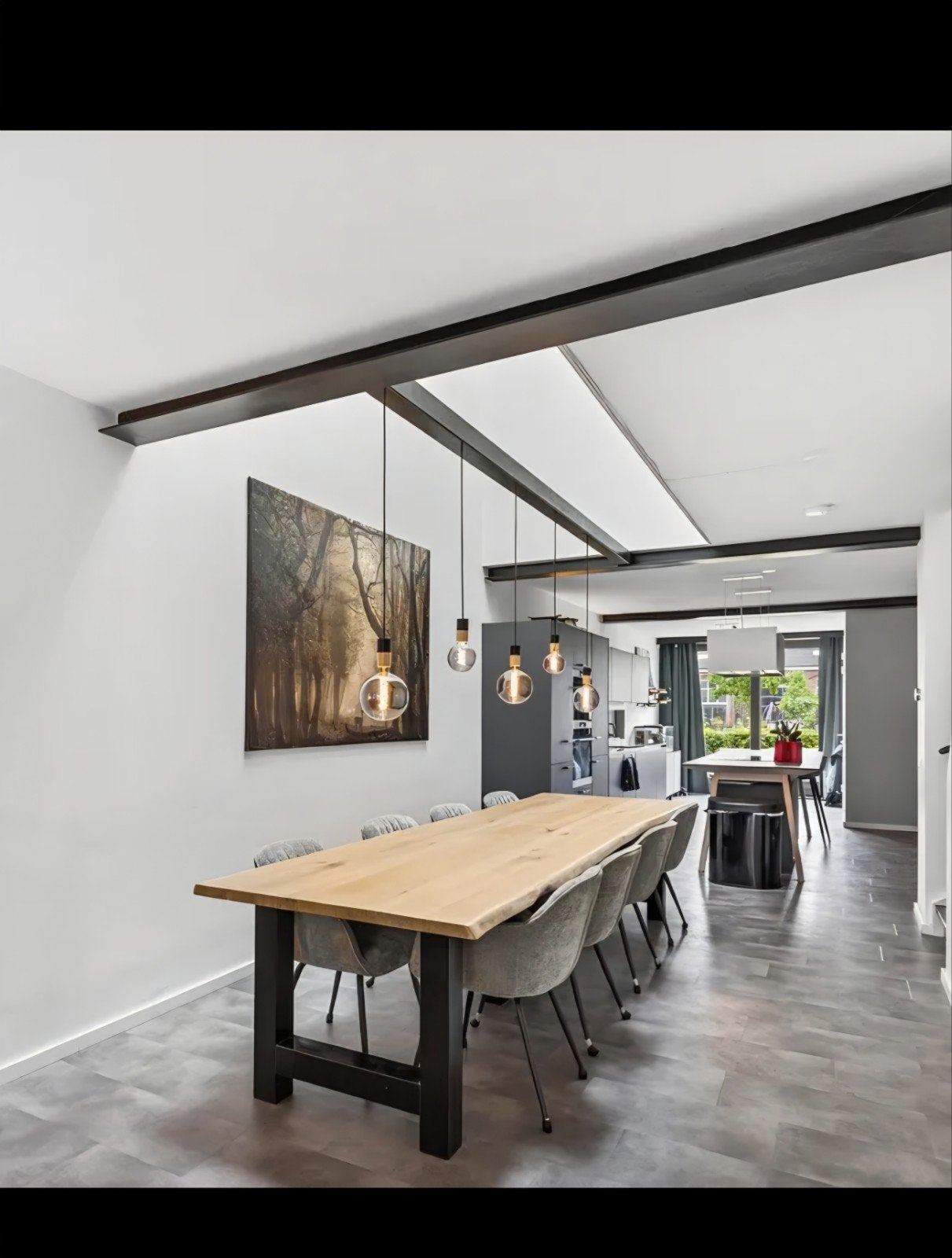 Industriële massief houten boomstam tafel, Ophalen, 100 tot 150 cm, Eikenhout, 200 cm of meer
