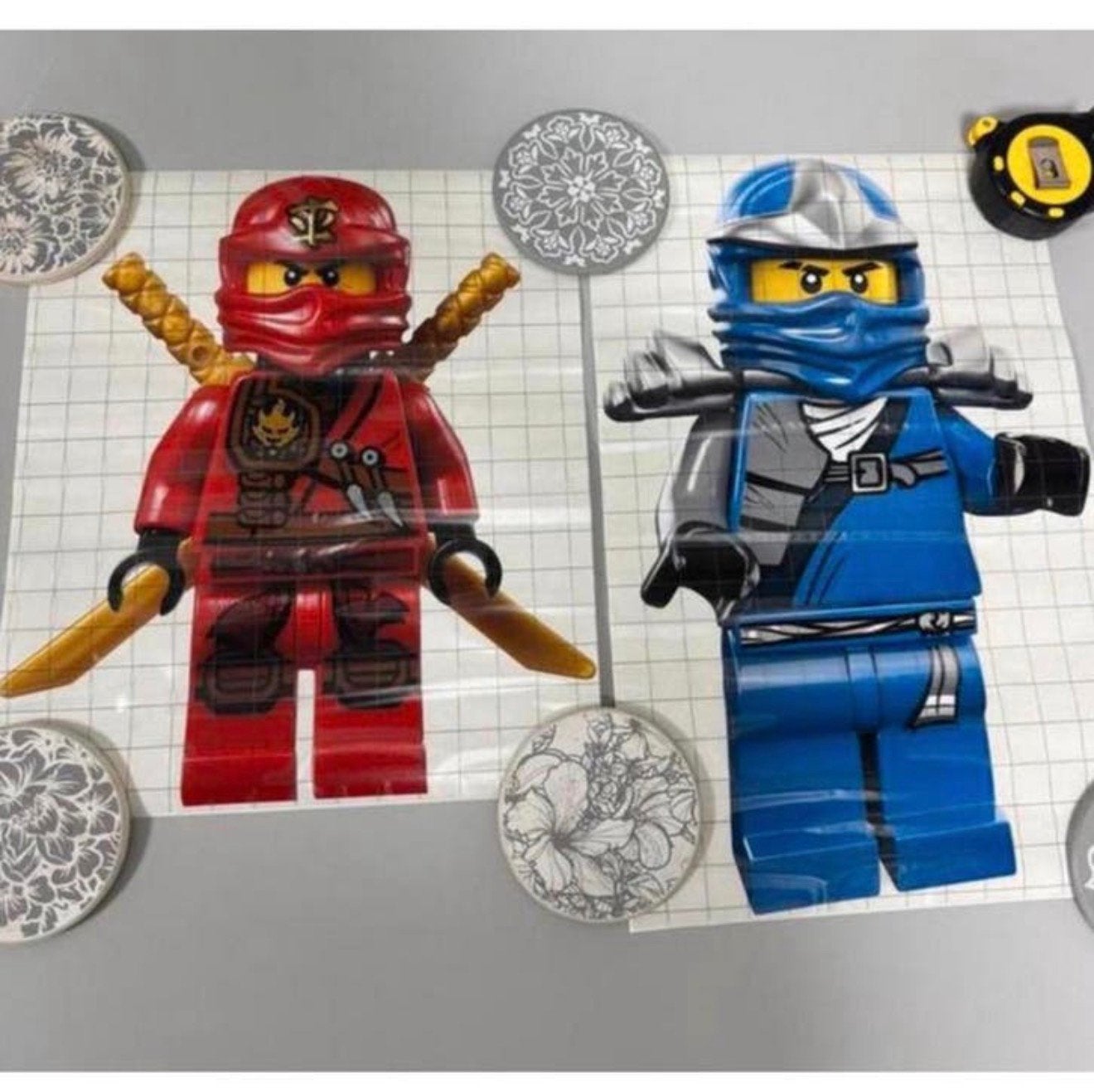 2x Groot grote Lego Ninjago sticker stickers vinyl Kai Jay, Ophalen of Verzenden, Nieuw