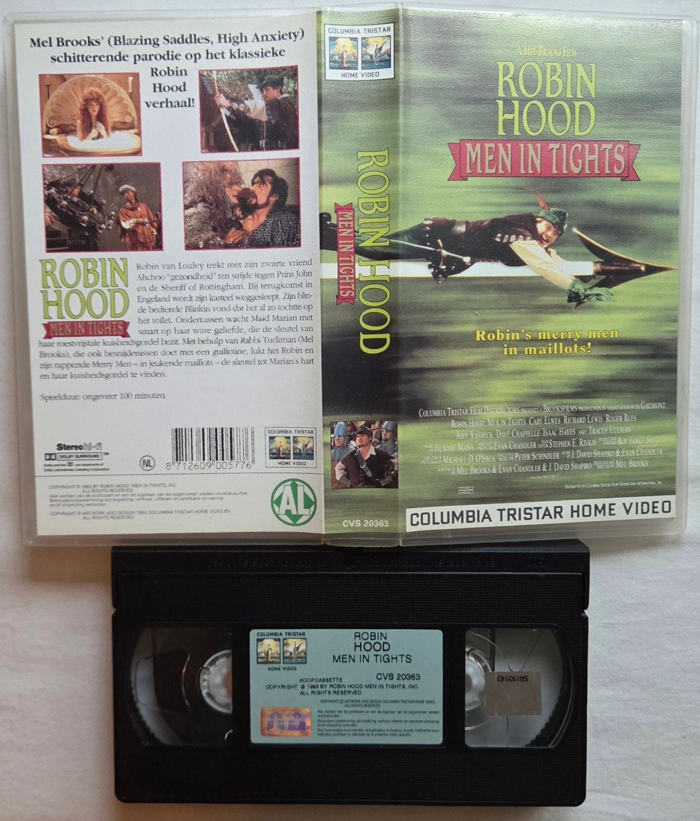 Mel Brooks Robin Hood Men In Tights VHS Comedy, Alle leeftijden, Ophalen of Verzenden, Gebruikt, Actie en Avontuur