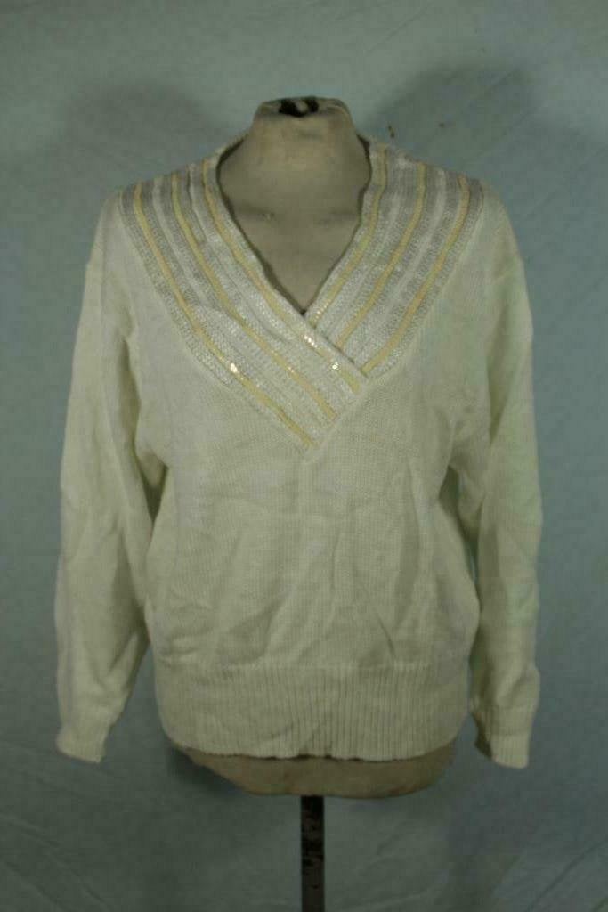 Mooie witte trui.Pailletjes.Mt 44.Merk Lucia, ., Wit, Maat 42/44 (L), Ophalen of Verzenden