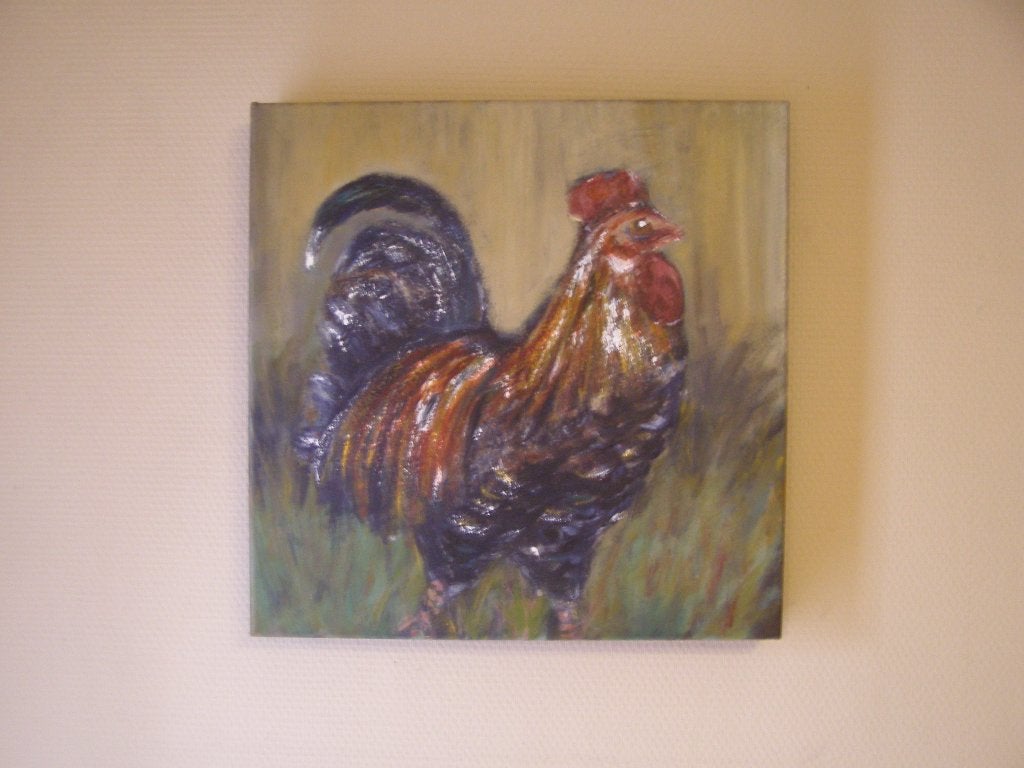 Schilderij haan : gesigneerd, Ophalen, Dieren