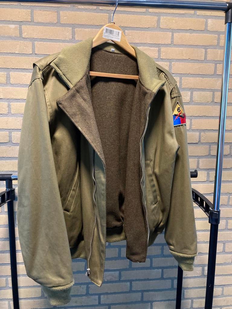 Replica US WW2 Tanker jacket 6th Armored Division, Ophalen, Landmacht, Amerika, Kleding of Schoenen