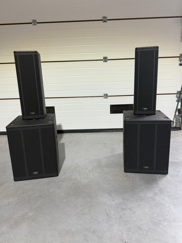 ZGAN QPro Geluidsset | 2x B12 Sub + 2x M62 Top + Amp + DSP, Ophalen, Zo goed als nieuw, Speakerset, Overige merken