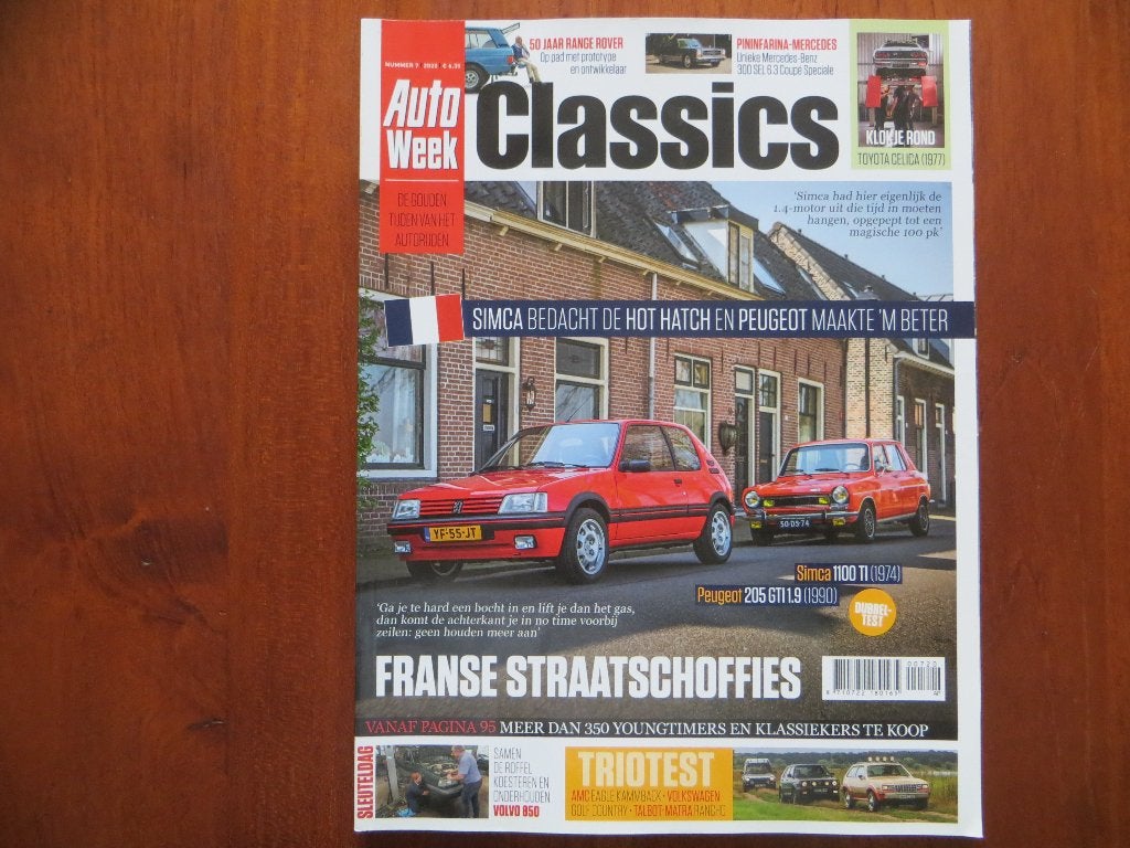 Autoweek Classics 7 2020 Peugeot 205 GTI 1.9, Simca 1100 TI, Ophalen of Verzenden, Nieuw, Peugeot