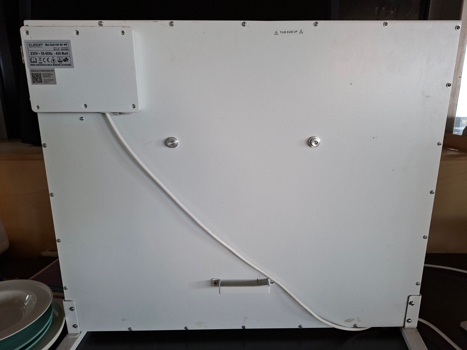 2 Eurom Mon Soleil DSP Infrarood Warmtepanelen (400W & 800W), Ophalen, 60 tot 150 cm, 30 tot 80 cm