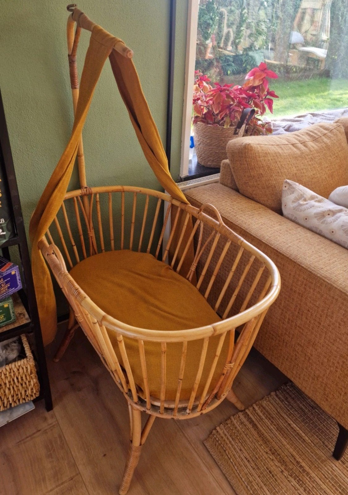 Rotan wieg baby - Vintage stijl, Ophalen, Gebruikt, Wieg