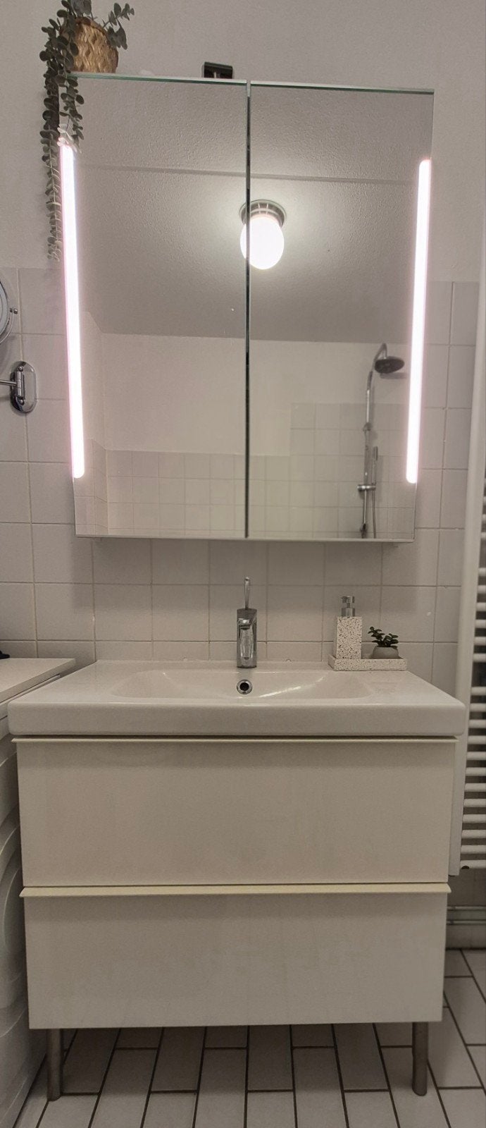 Godmorgon Spiegelkast met verlichting 80cm breed, Ophalen, Gebruikt, Overige typen