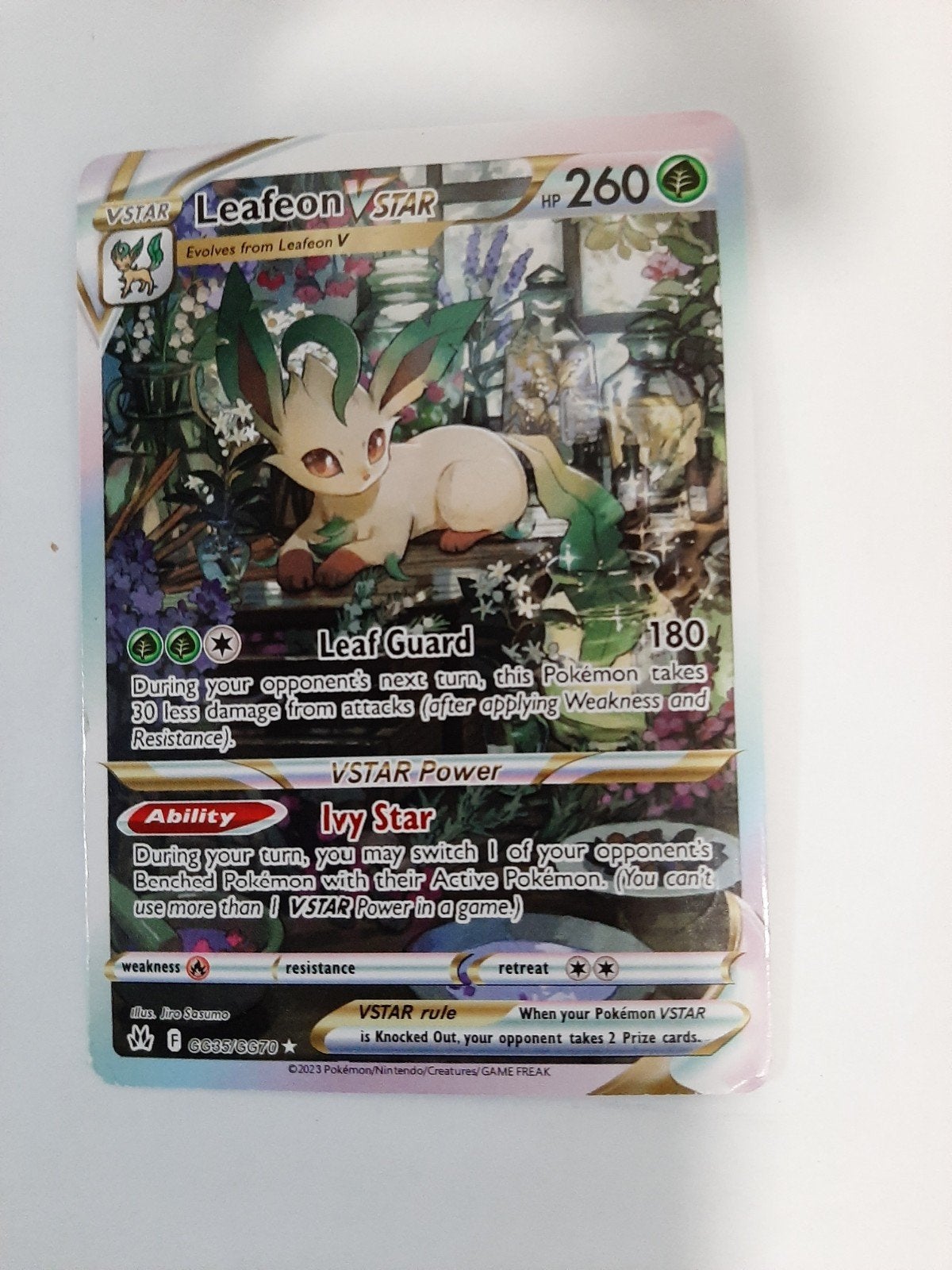 Pokemon Leafeon VSTAR(nr GG35/GG70)Sword&Shield:Crown Zenith, Ophalen of Verzenden, Zo goed als nieuw, Losse kaart