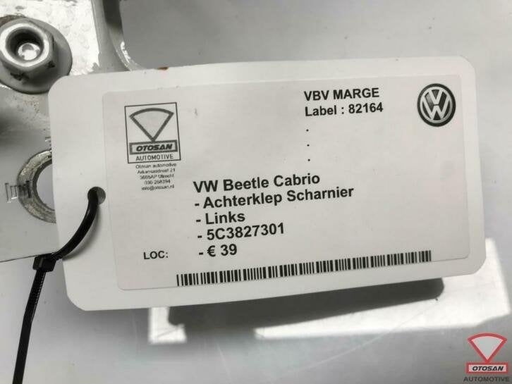 vw beetle cabrio achterklep scharnier links 5c3827301, Gebruikt, Volkswagen, Volkswagen AG, Berliner Ring 2
38440  Wolfsburg, DE