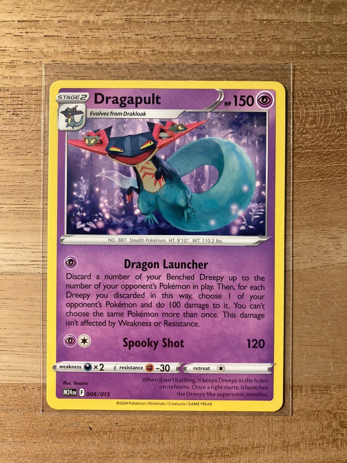 McDonald’s 2025 Pokemon Kaart Dragapult 6/15 - Dragon Discov, Ophalen of Verzenden, Zo goed als nieuw, Losse kaart